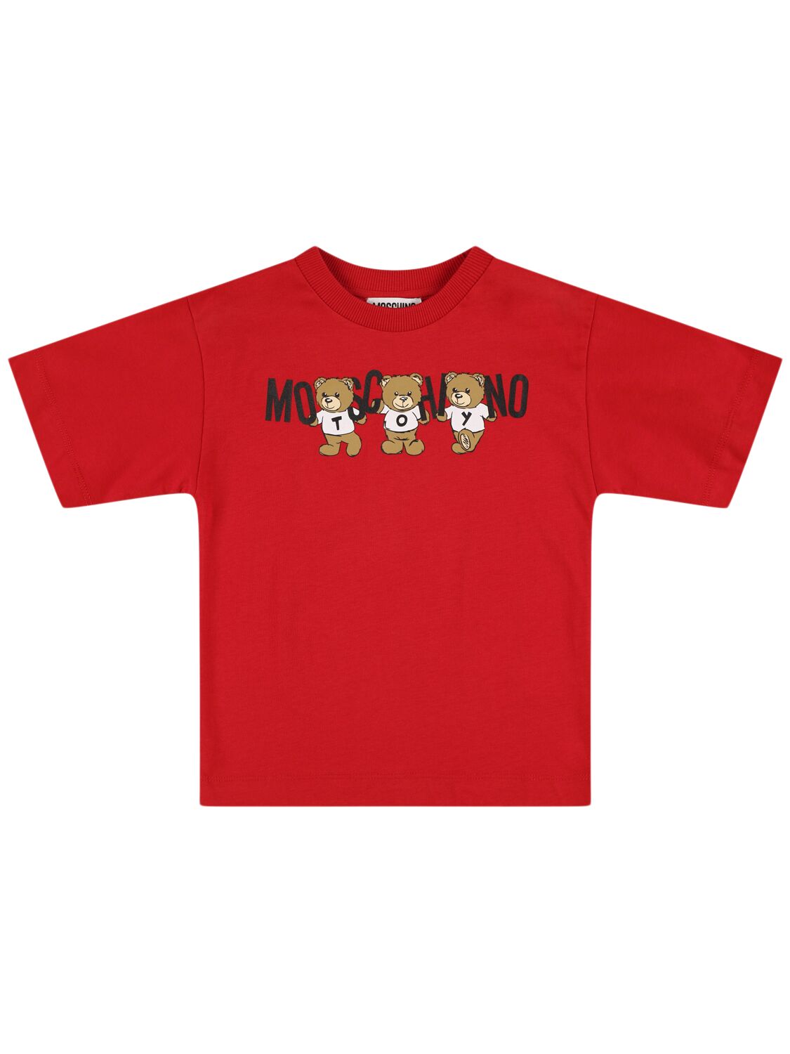 Moschino Kids' Printed Cotton Jersey T-shirt In Red