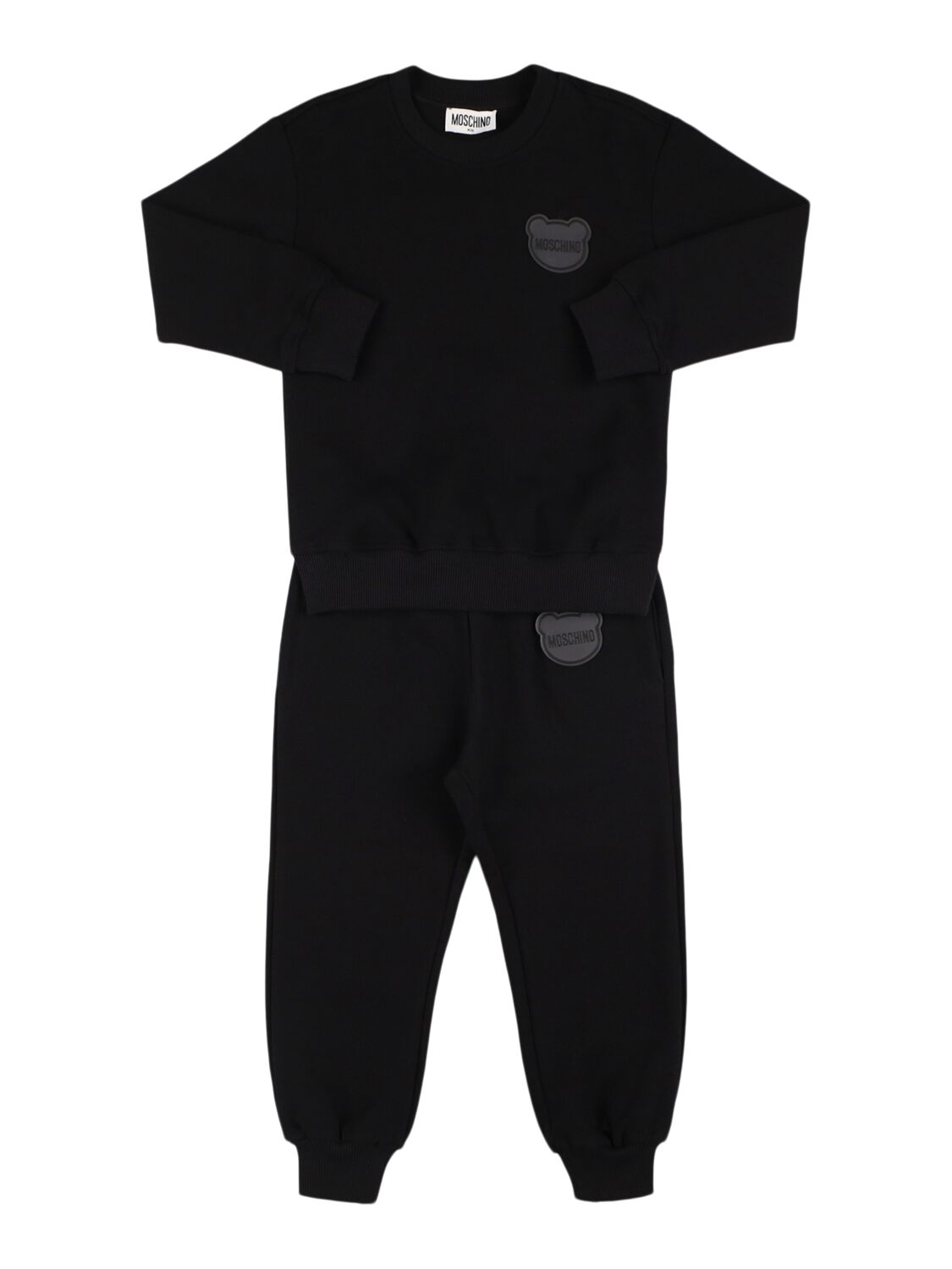 Moschino Kids' Cotton Sweatshirt & Sweatpants In Black