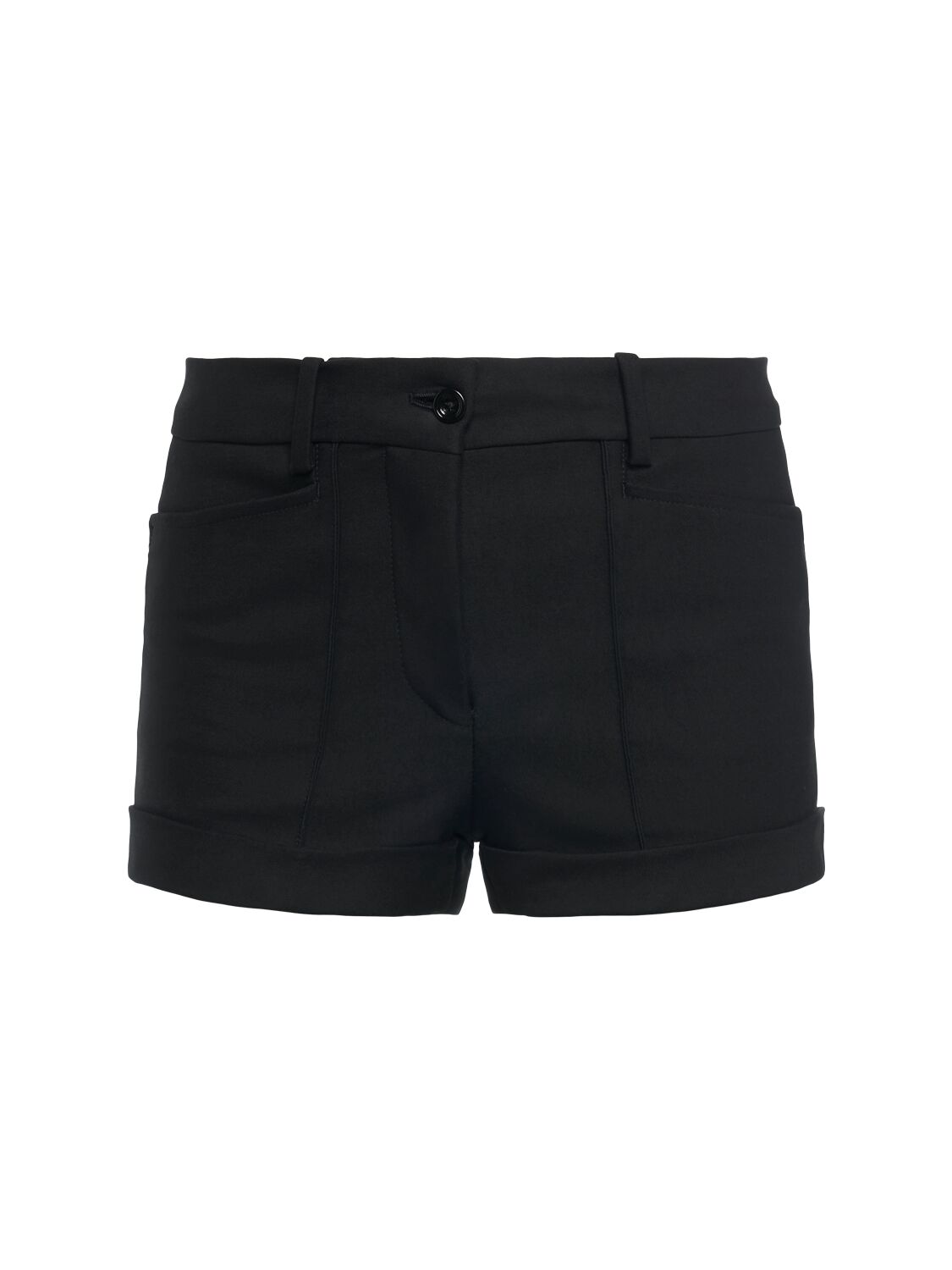 Tailored Stretch Cotton Tricotine Shorts