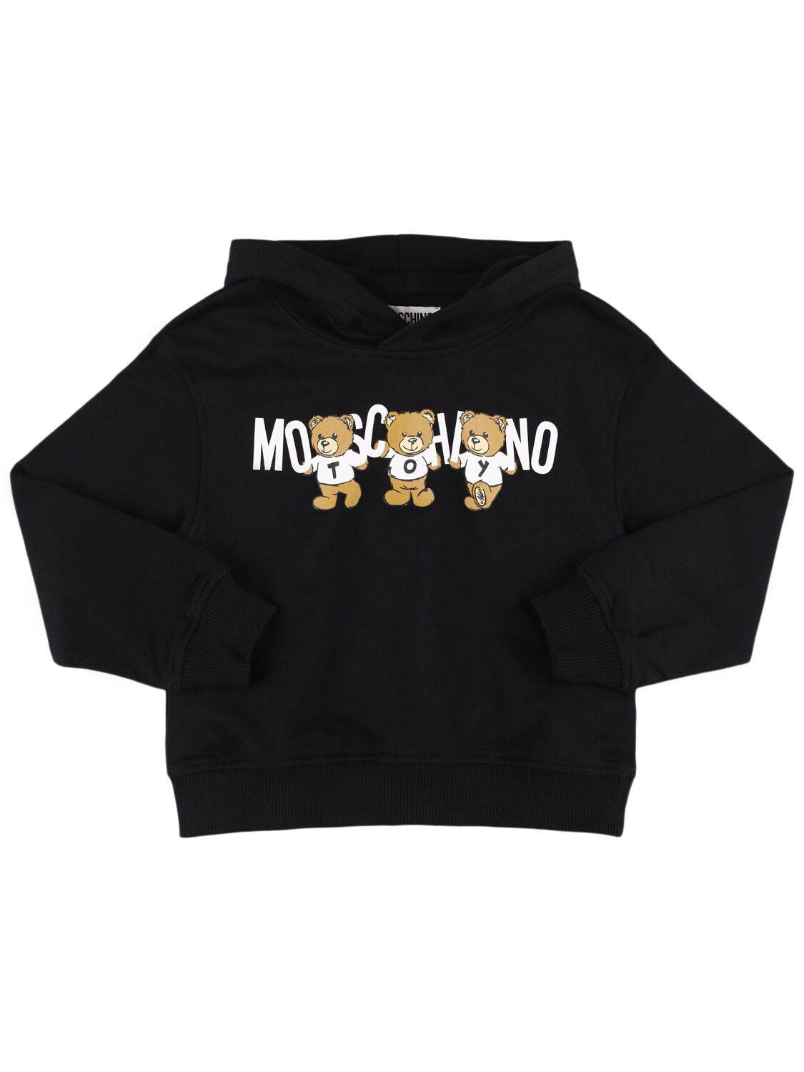 Moschino Cotton Sweatshirt Hoodie In Black