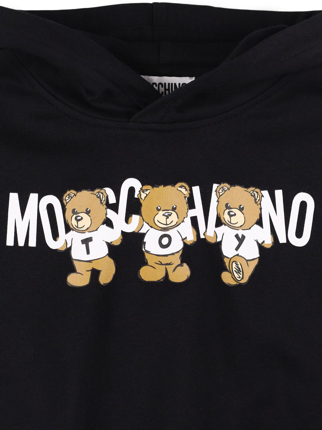 Shop Moschino Cotton Sweatshirt Hoodie In Black