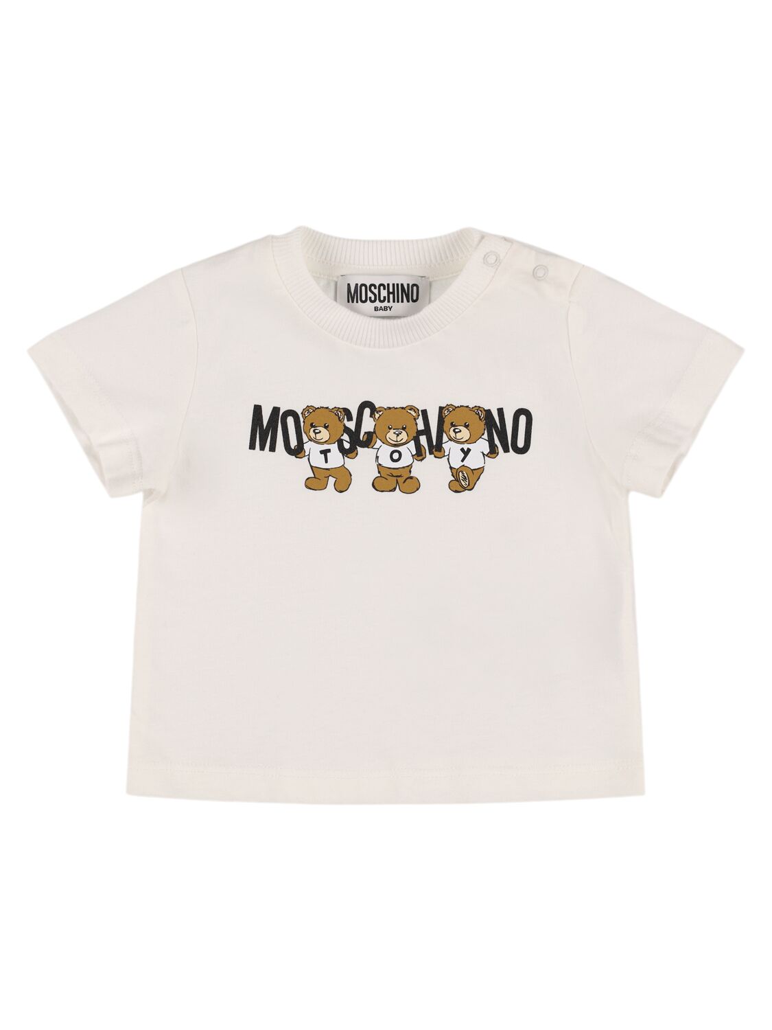 Moschino Printed Cotton Jersey T-shirt In Neutral