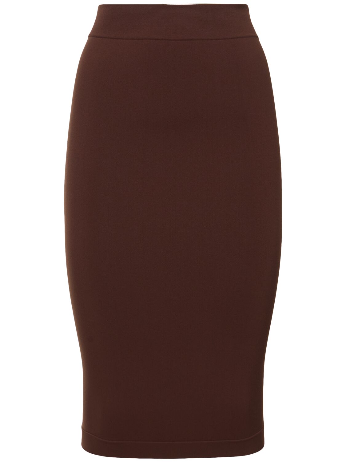 Andreädamo Sculpting Jersey Midi Skirt In Brown