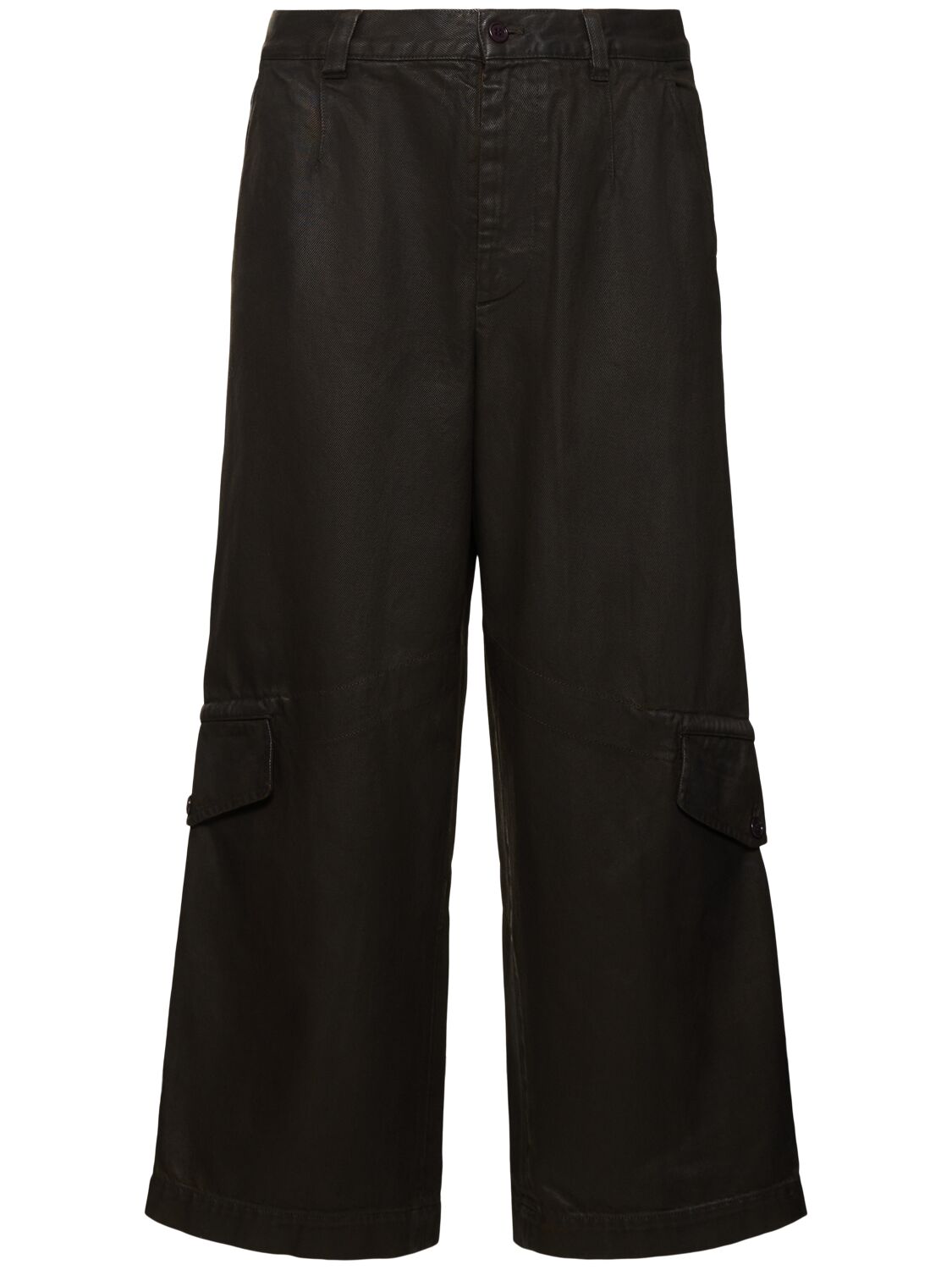 Dries Van Noten Paxford Cotton Twill Cargo Pants In 深棕色