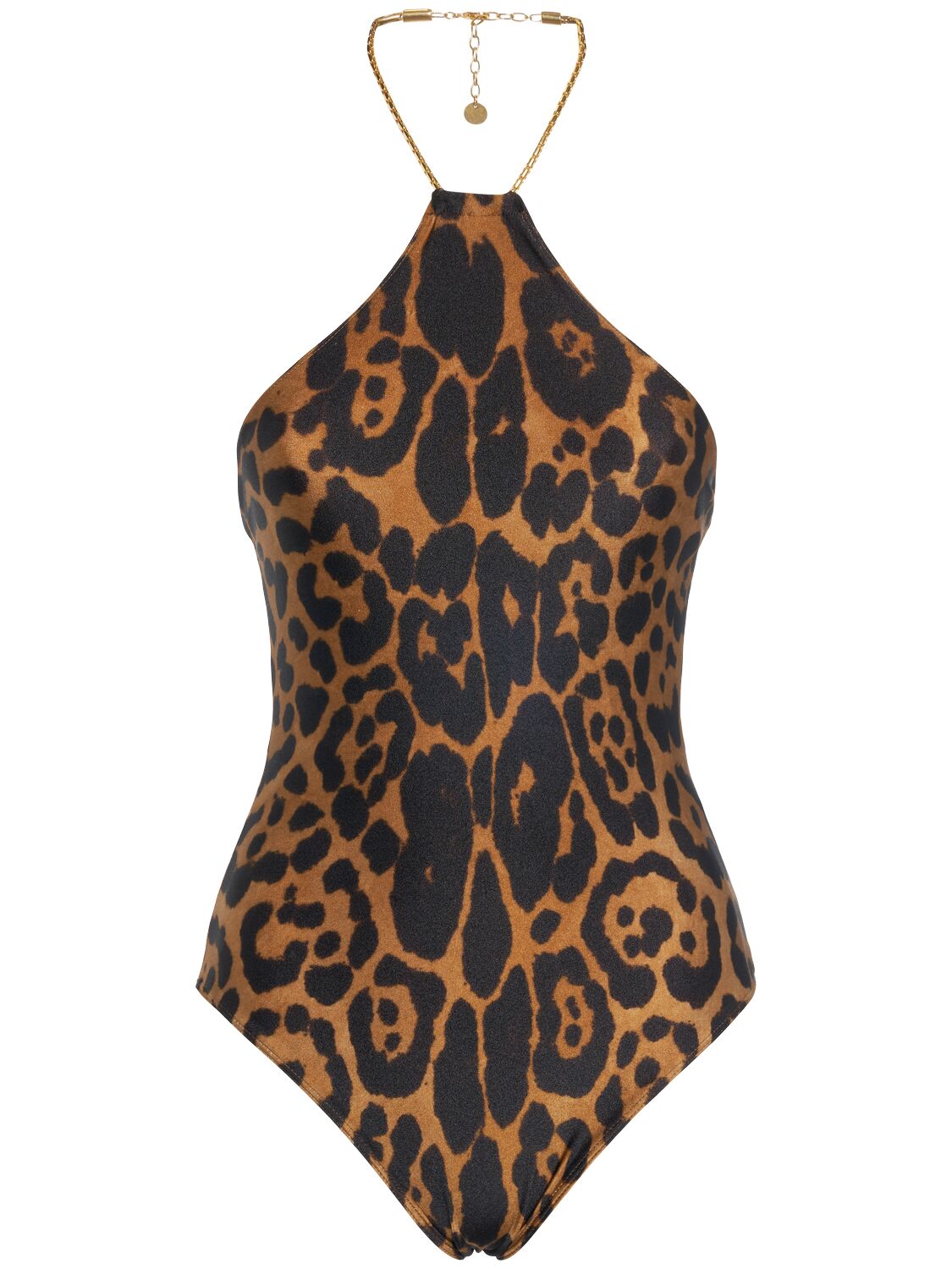 Leopard Print Jersey One Piece Swimsuit