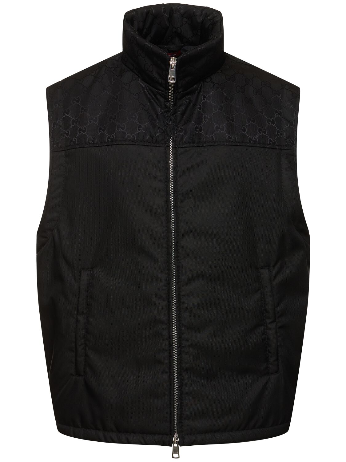 Gucci Gg Details Nylon Vest In Black