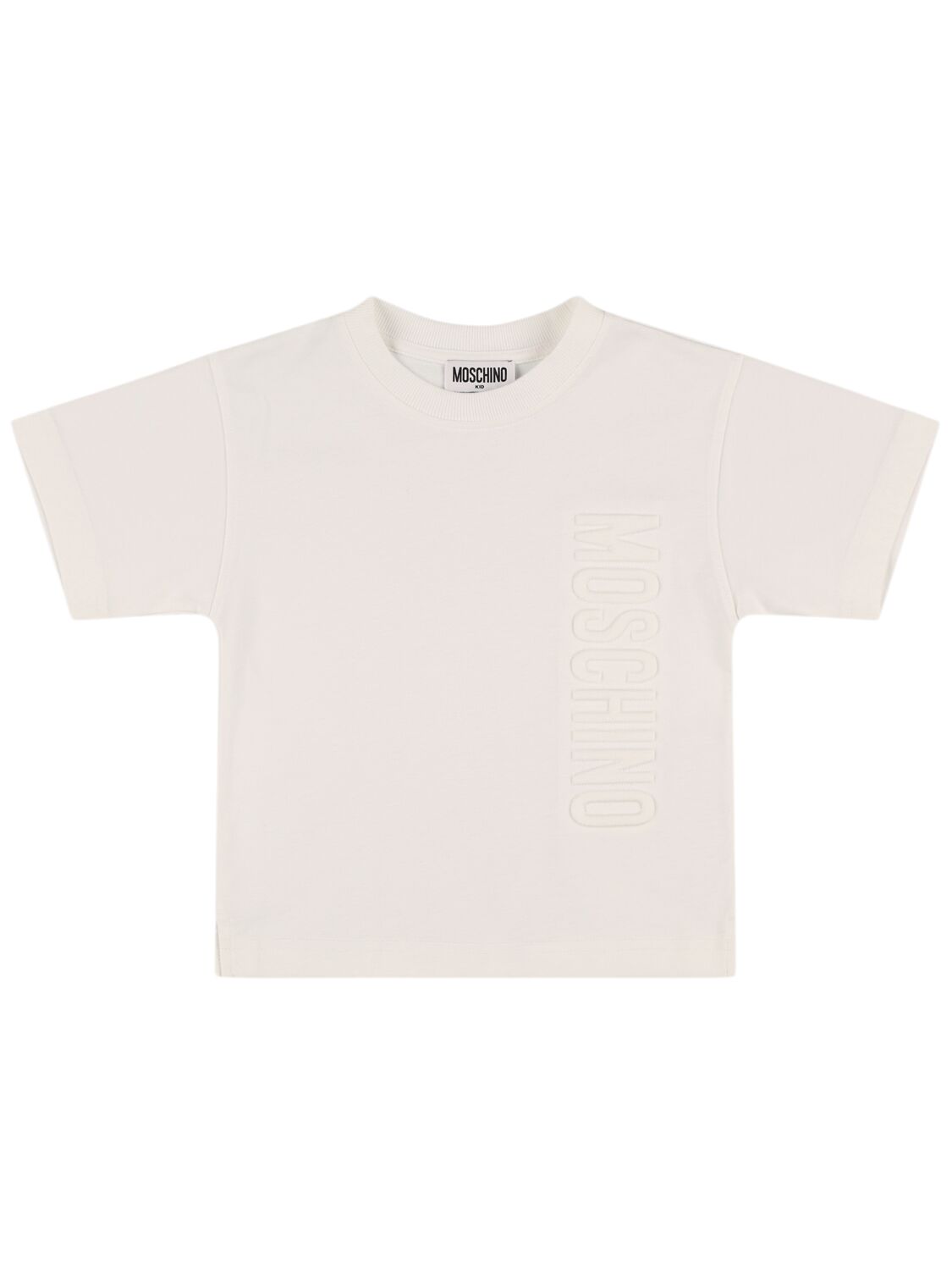 Moschino Logo Embroidery Cotton Jersey T-shirt In White