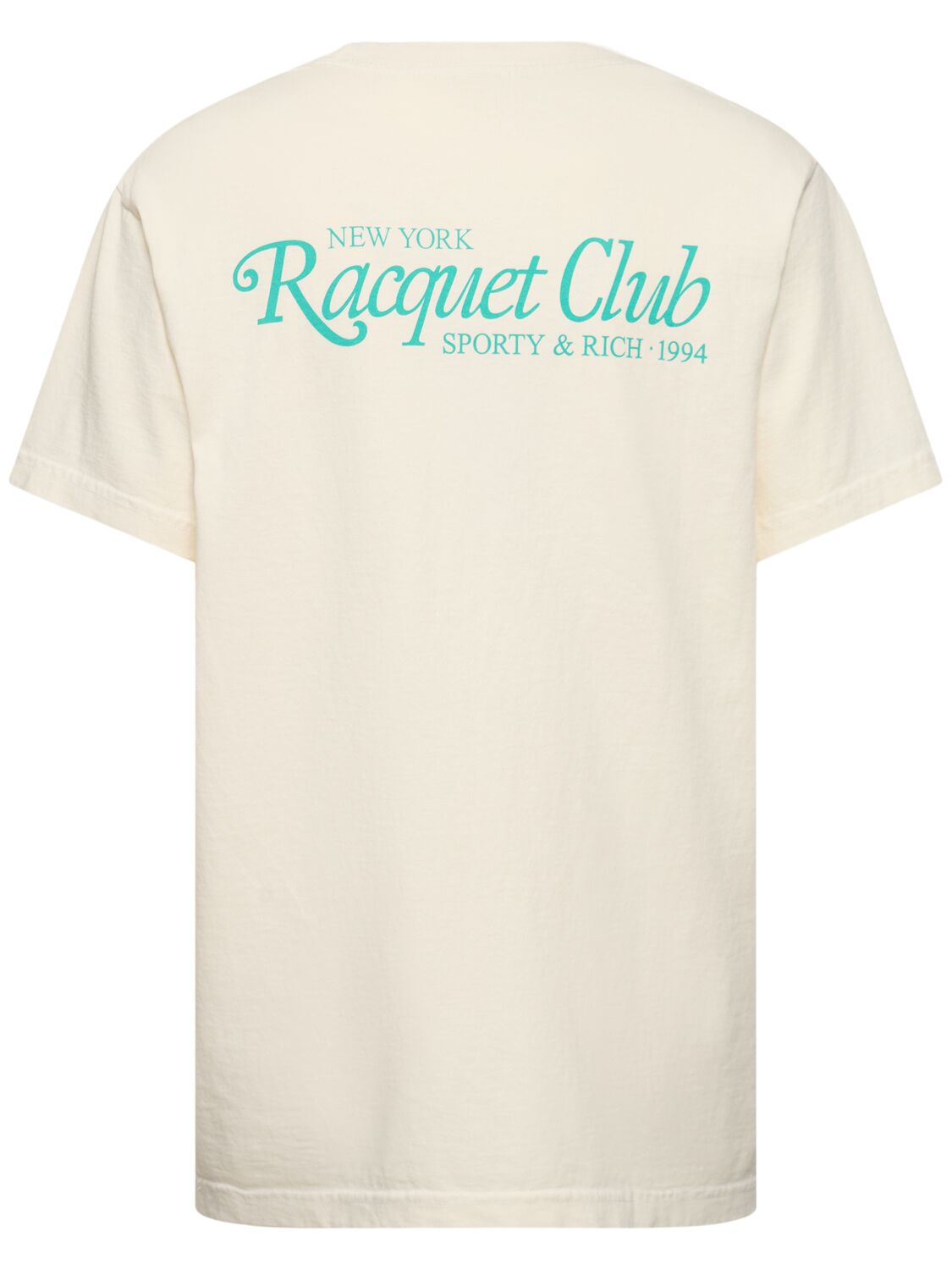 Shop Sporty And Rich 94 Racquet Club T-shirt In Beige/white