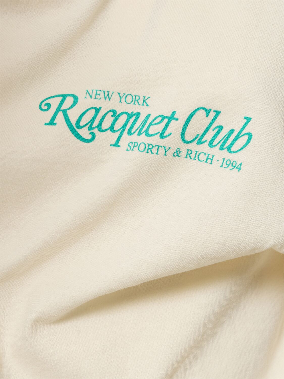 Shop Sporty And Rich 94 Racquet Club T-shirt In Beige/white