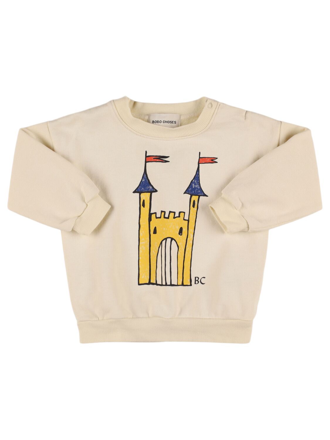 Bobo Choses Kids' Castle Print Cotton Blend Sweatshirt In Neutral