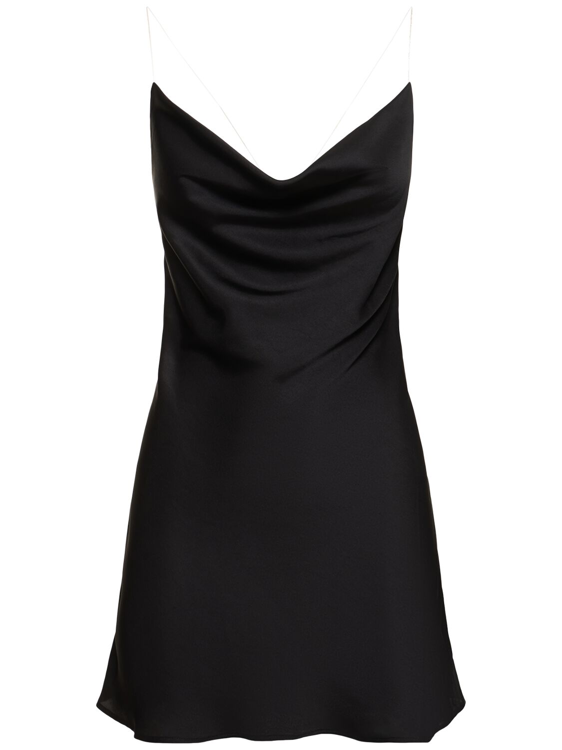 Shop Y/project Satin Invisible Strap Slip Mini Dress In Black