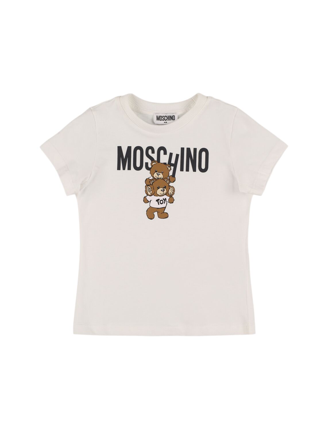 Moschino Printed Cotton Jersey T-shirt In Neutral