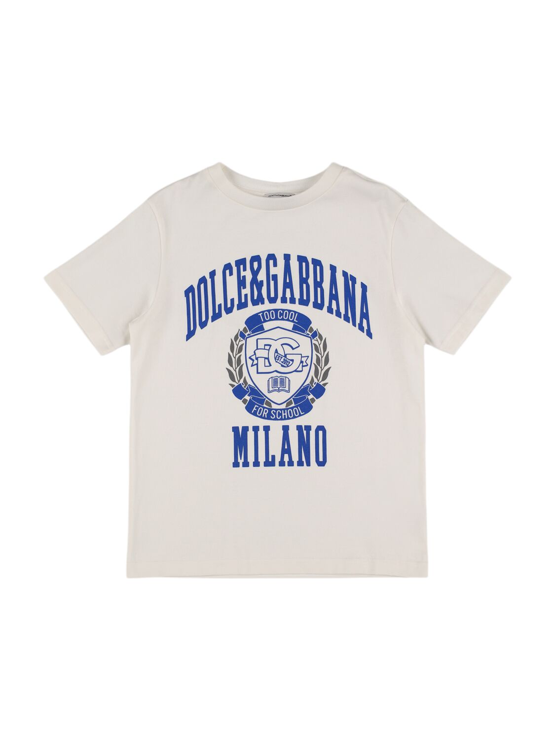 Dolce & Gabbana Printed Cotton Jersey T-shirt In White