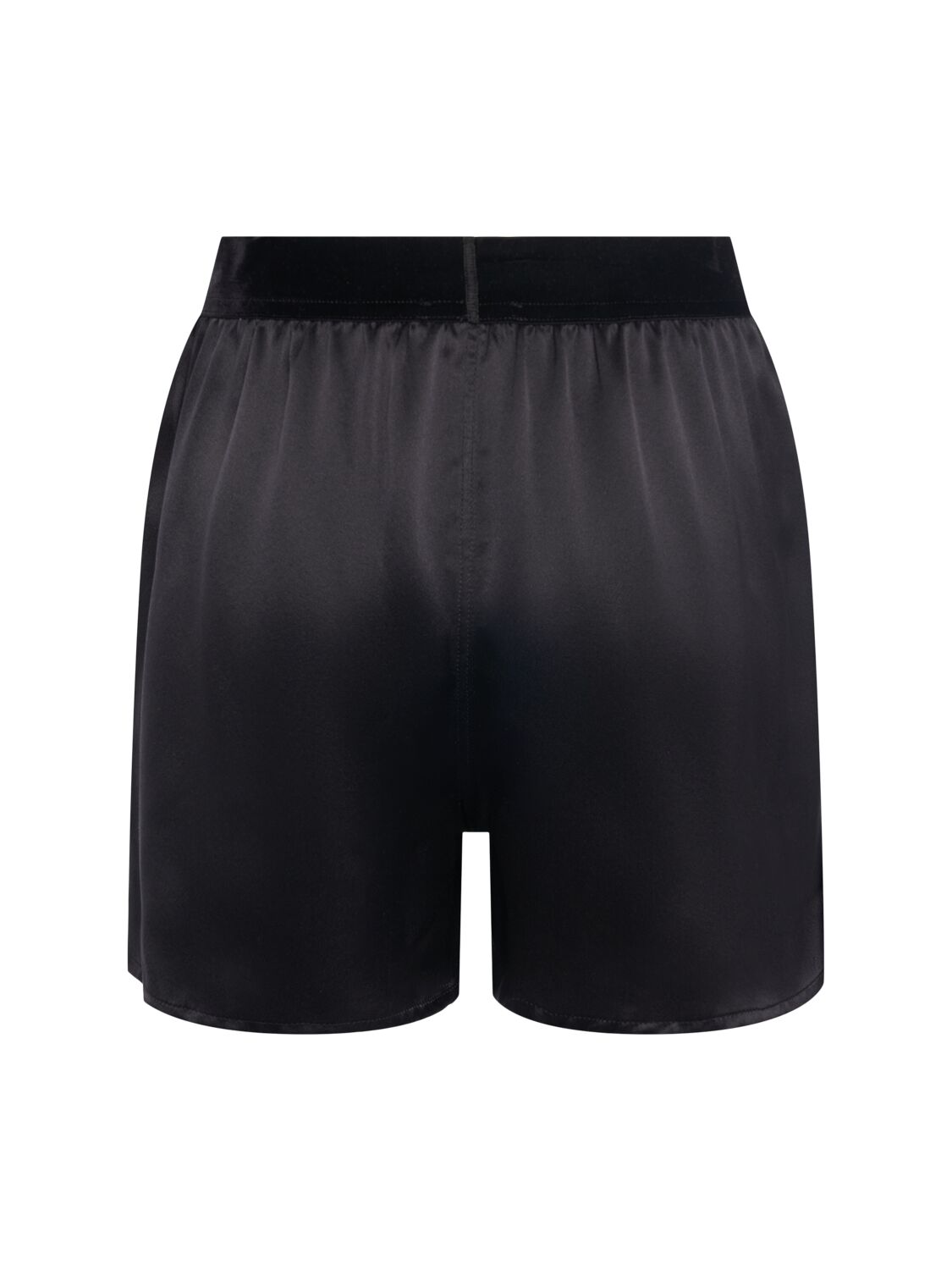 Shop Tom Ford Logo Silk Satin Mini Shorts In Black/white