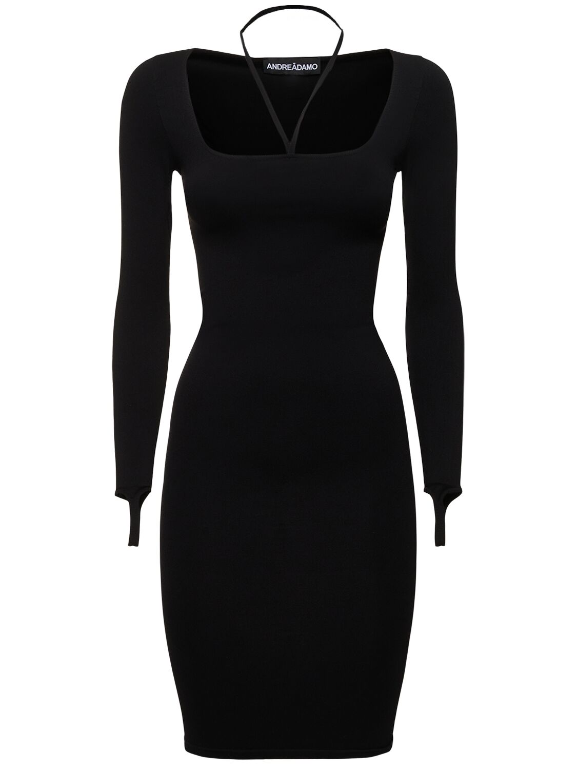 Shop Andreädamo Sculpting Jersey Midi Dress In Black