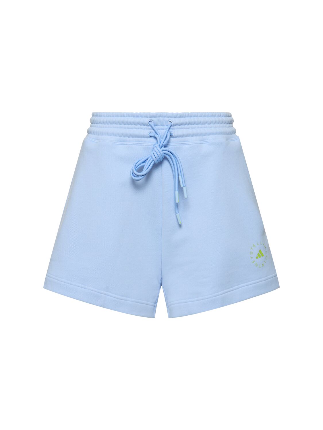 Shop Adidas By Stella Mccartney Asmc High Waist Terry Shorts In Light Blue