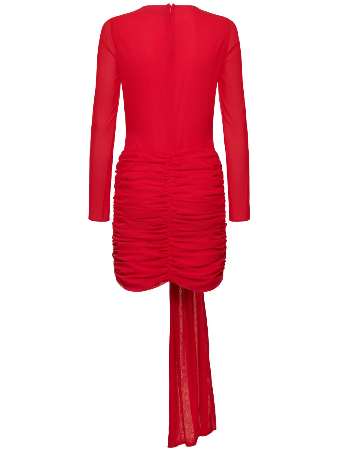 Giuseppe Di Morabito Draped Stretch Silk Mini Dress In Red
