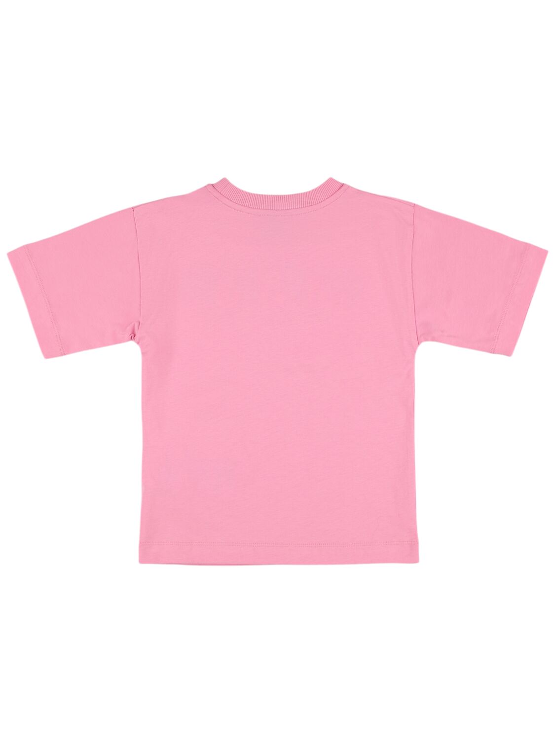 Shop Moschino Printed Cotton Jersey T-shirt In Pink