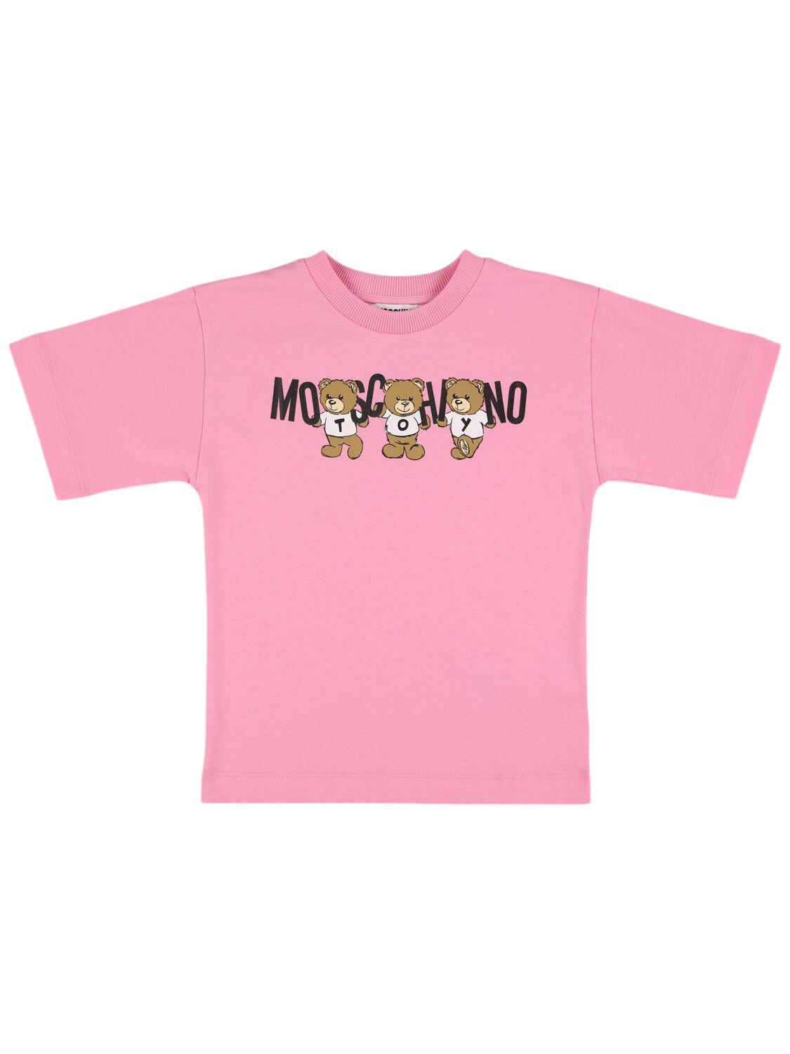 Moschino Printed Cotton Jersey T-shirt In Pink