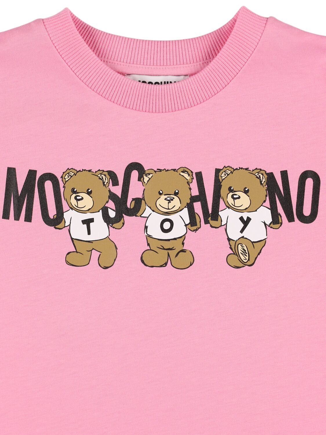 Shop Moschino Printed Cotton Jersey T-shirt In Pink