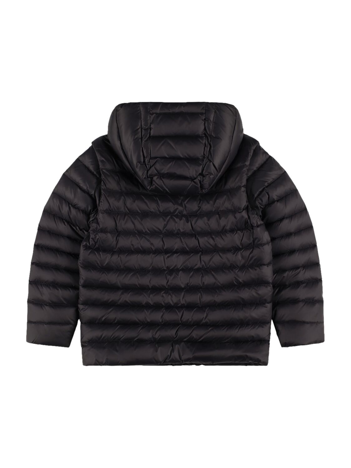 Shop Balmain Hooded Poly Down Jacket In Black