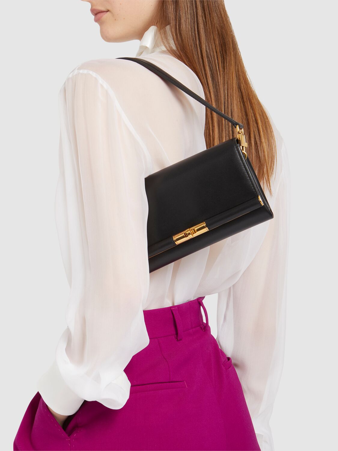 Dolce & Gabbana Marlene Leather Wallet Bag In Black