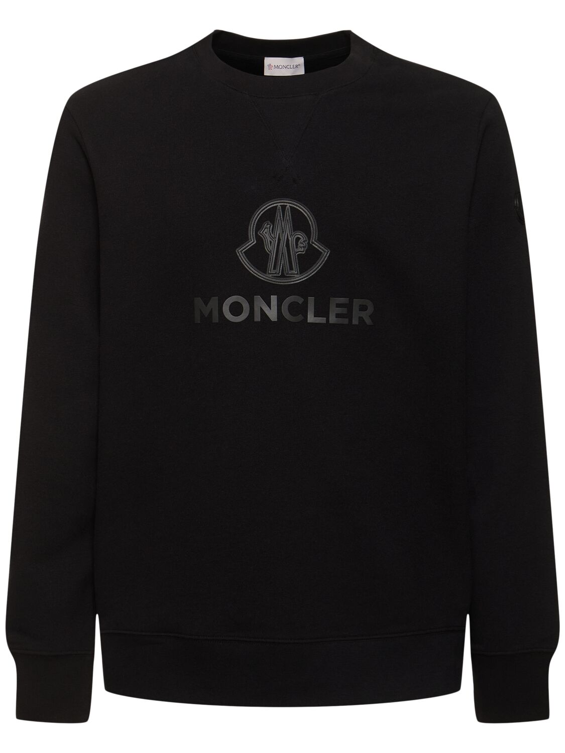 Shop Moncler Cotton & Cashmere Sweatshirt In Black