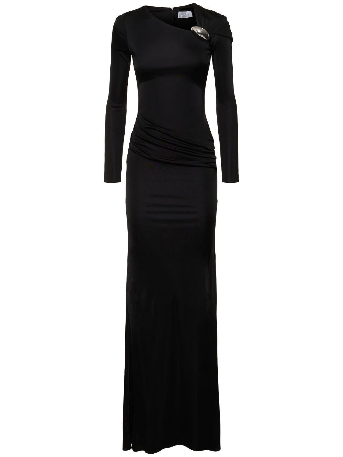 Shop Giuseppe Di Morabito Viscose Jersey Gown In Black