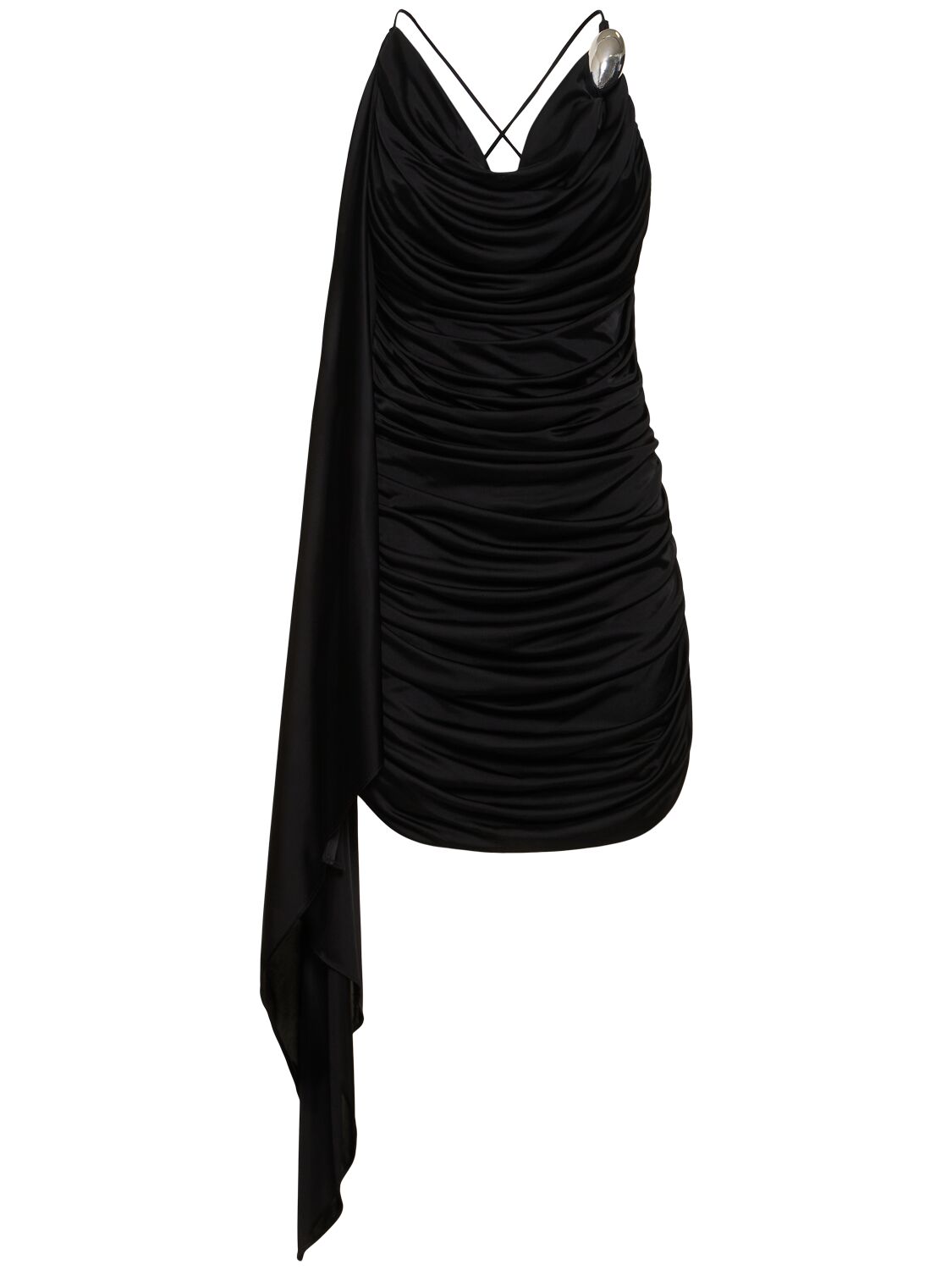 Giuseppe Di Morabito Draped Viscose Jersey Mini Dress In Black