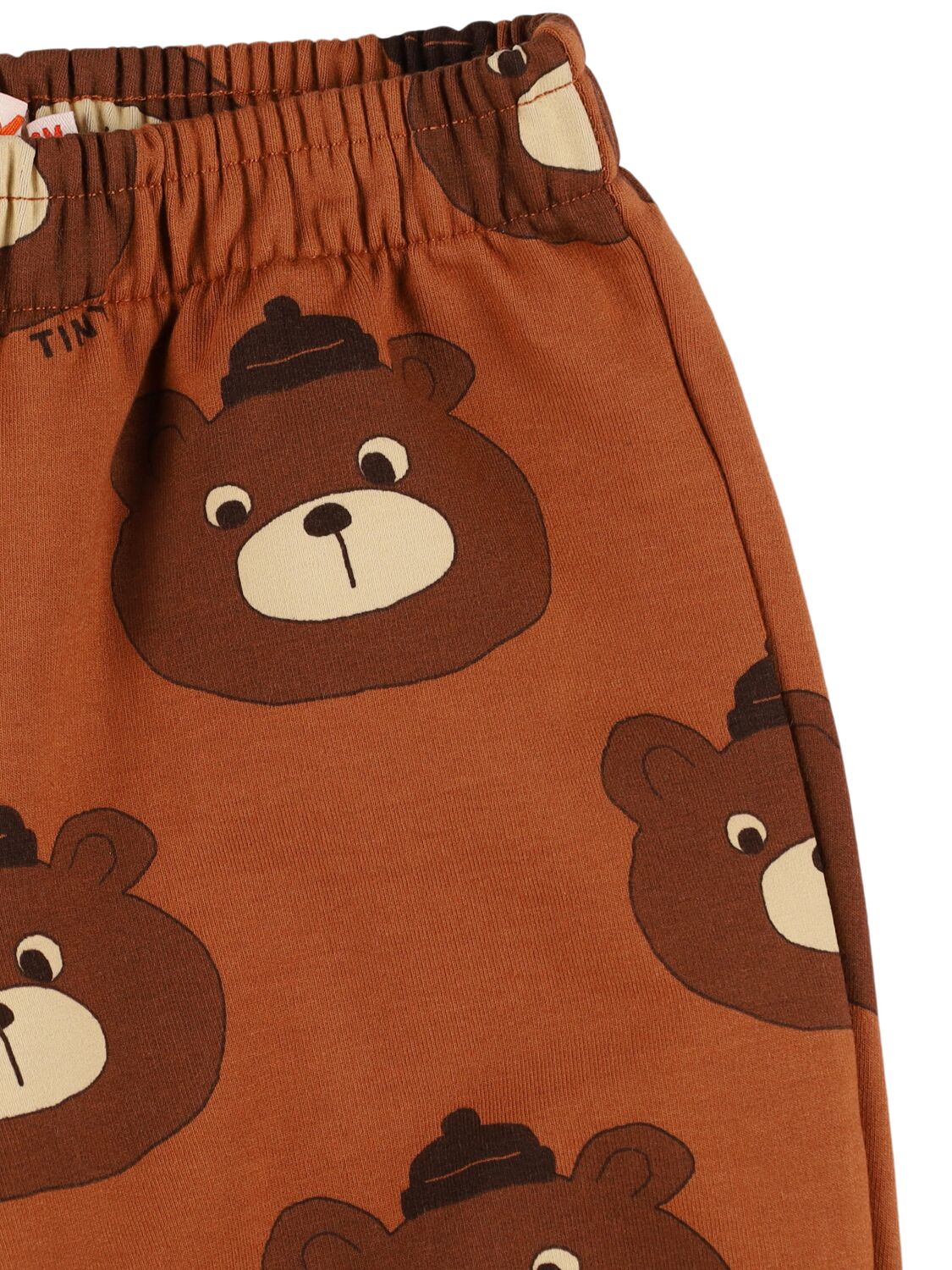 Shop Tiny Cottons Bear Print Cotton Sweatpants In Brown