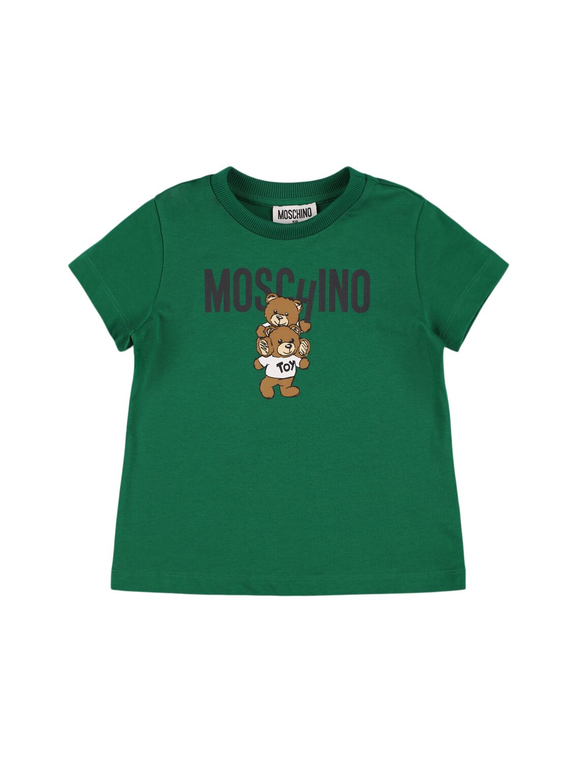 Moschino Babies' Printed Cotton Jersey T-shirt In Green