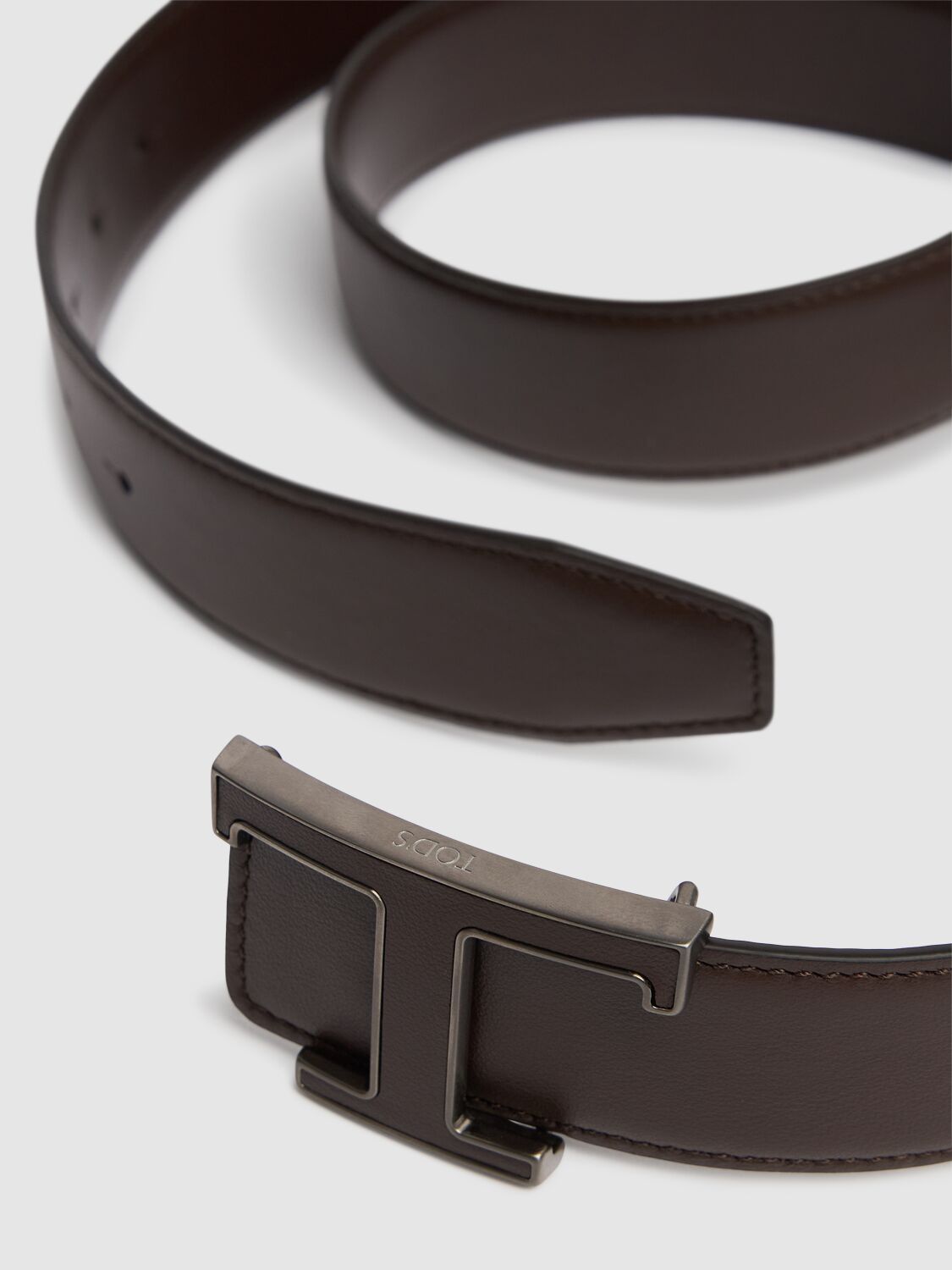 TOD'S 3.5CM T LOGO LEATHER BELT 