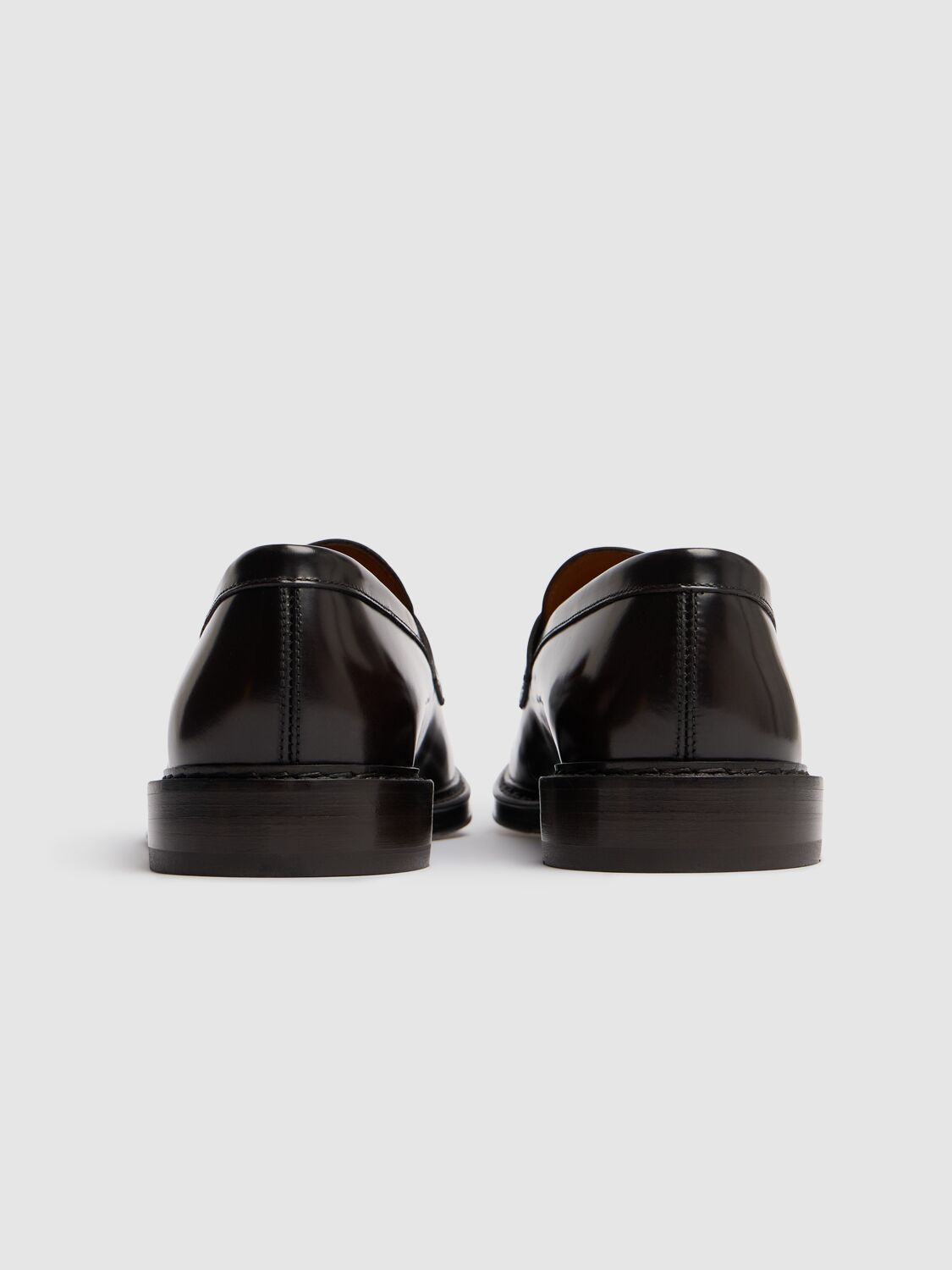 Shop Doucal's Penny Leather Loafers In Dark Brown