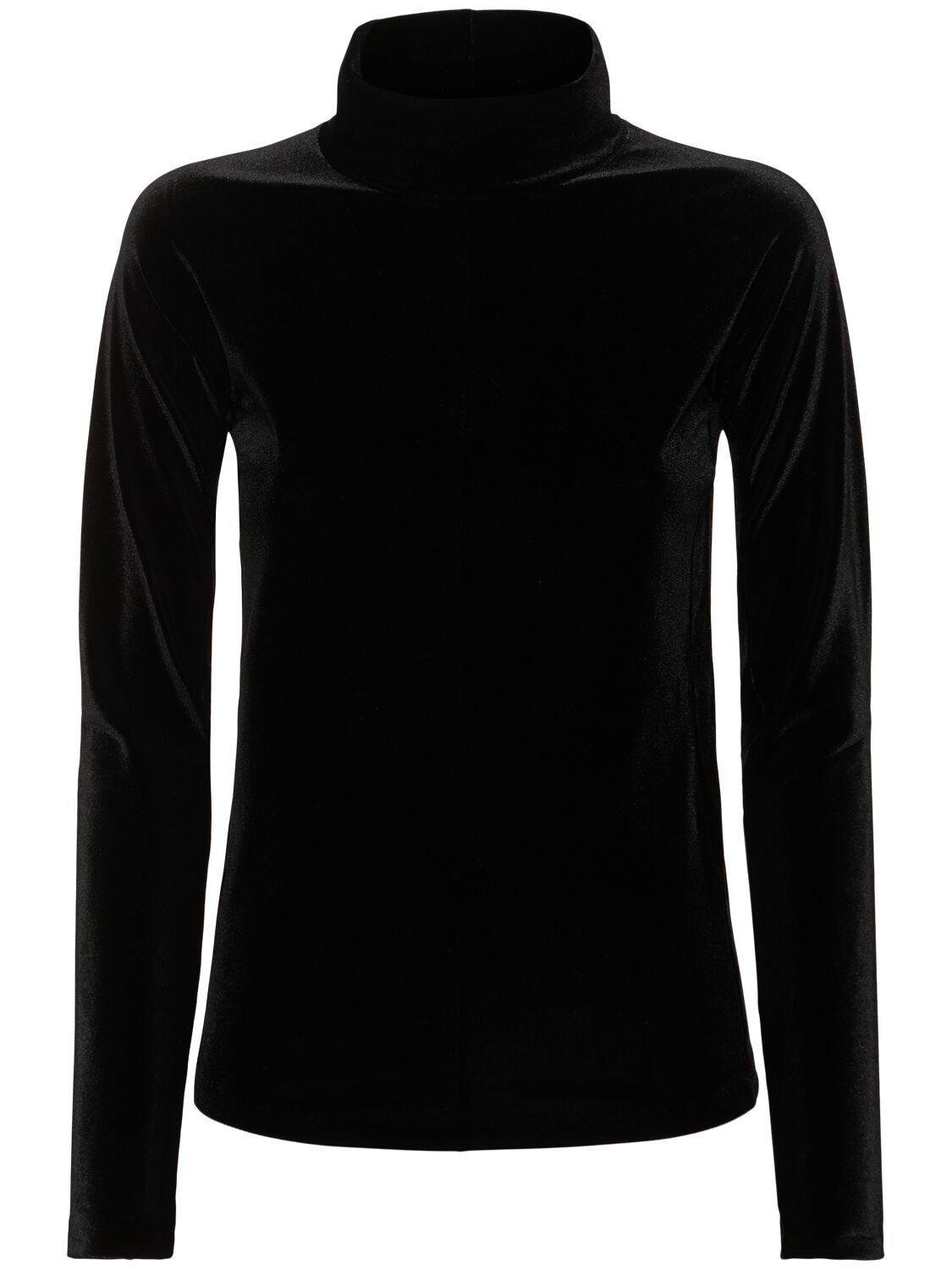 Forte Forte Stretch Velvet Turtleneck Top In Black