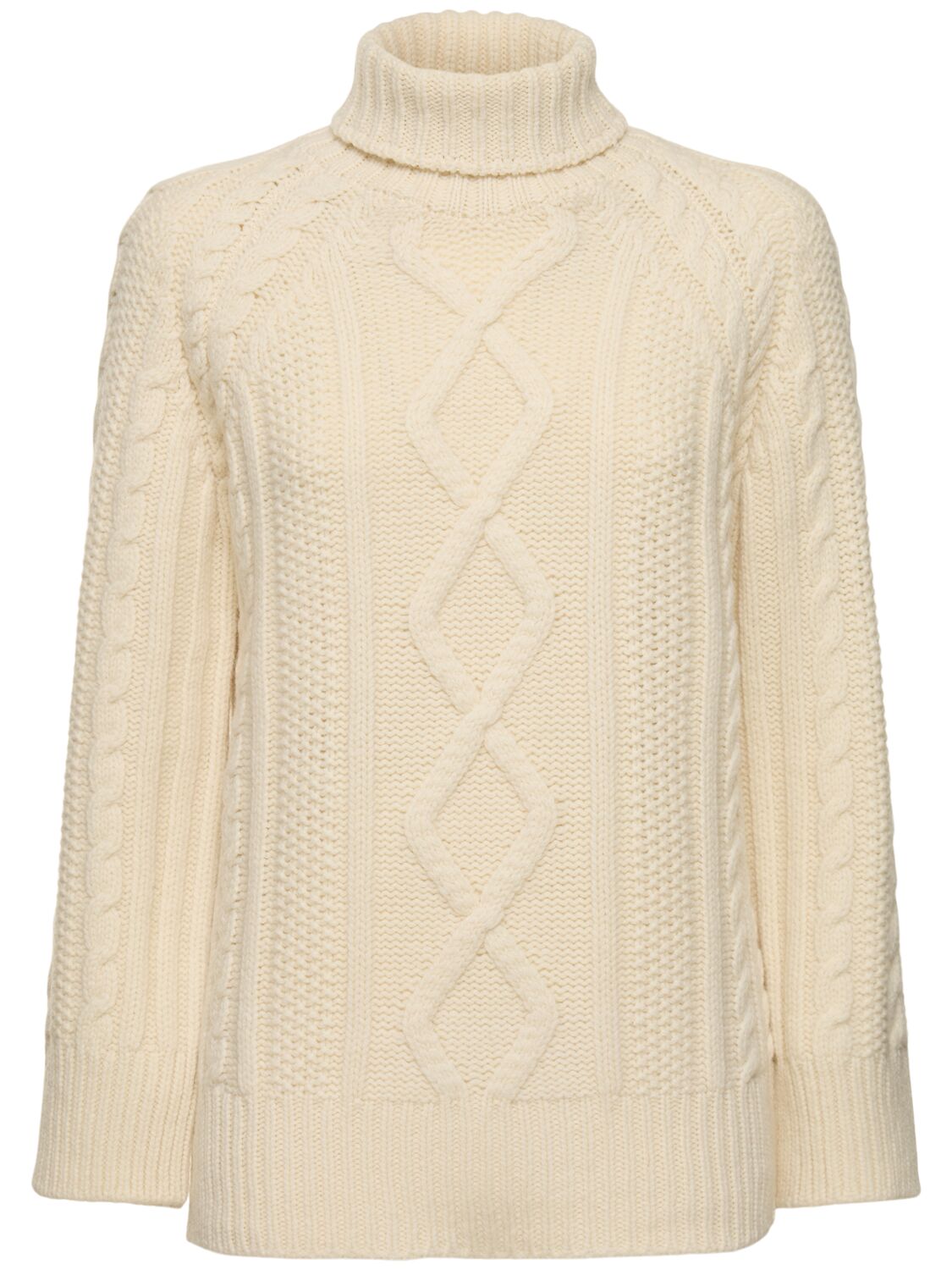 Forte Forte Soft Wool Cable Knit Sweater In Neutral