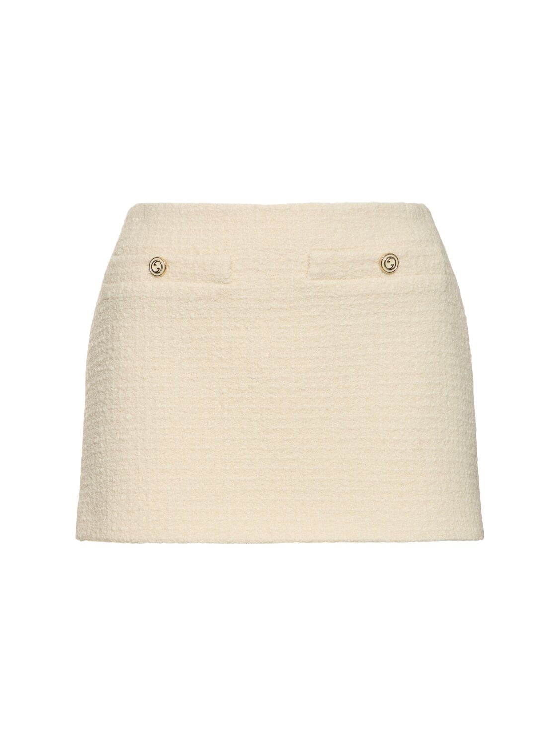 Shop Gucci Wool Blend Skirt In Ivory