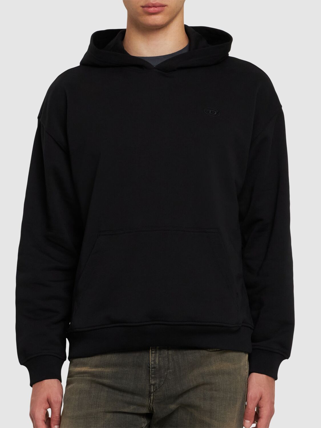 Shop Diesel S-boxt Bleached Hoodie In Black