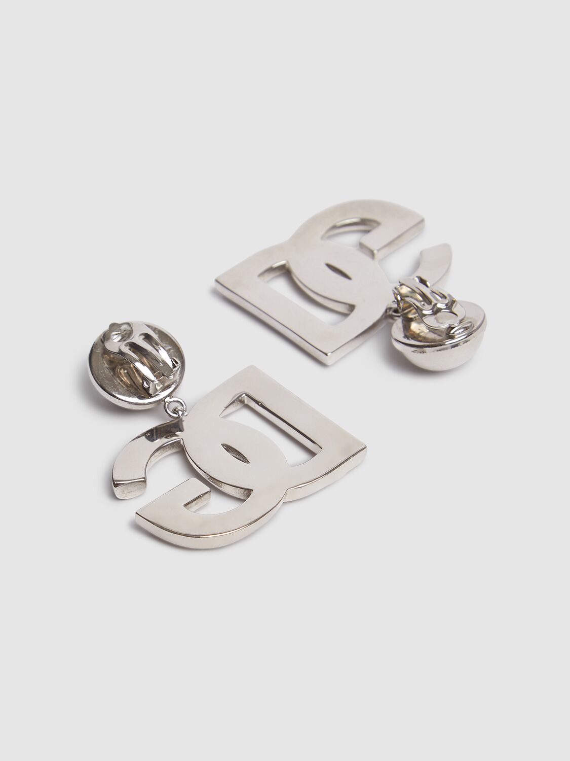 Dolce & Gabbana Dg Pop Big Clip-on Earrings In Silver