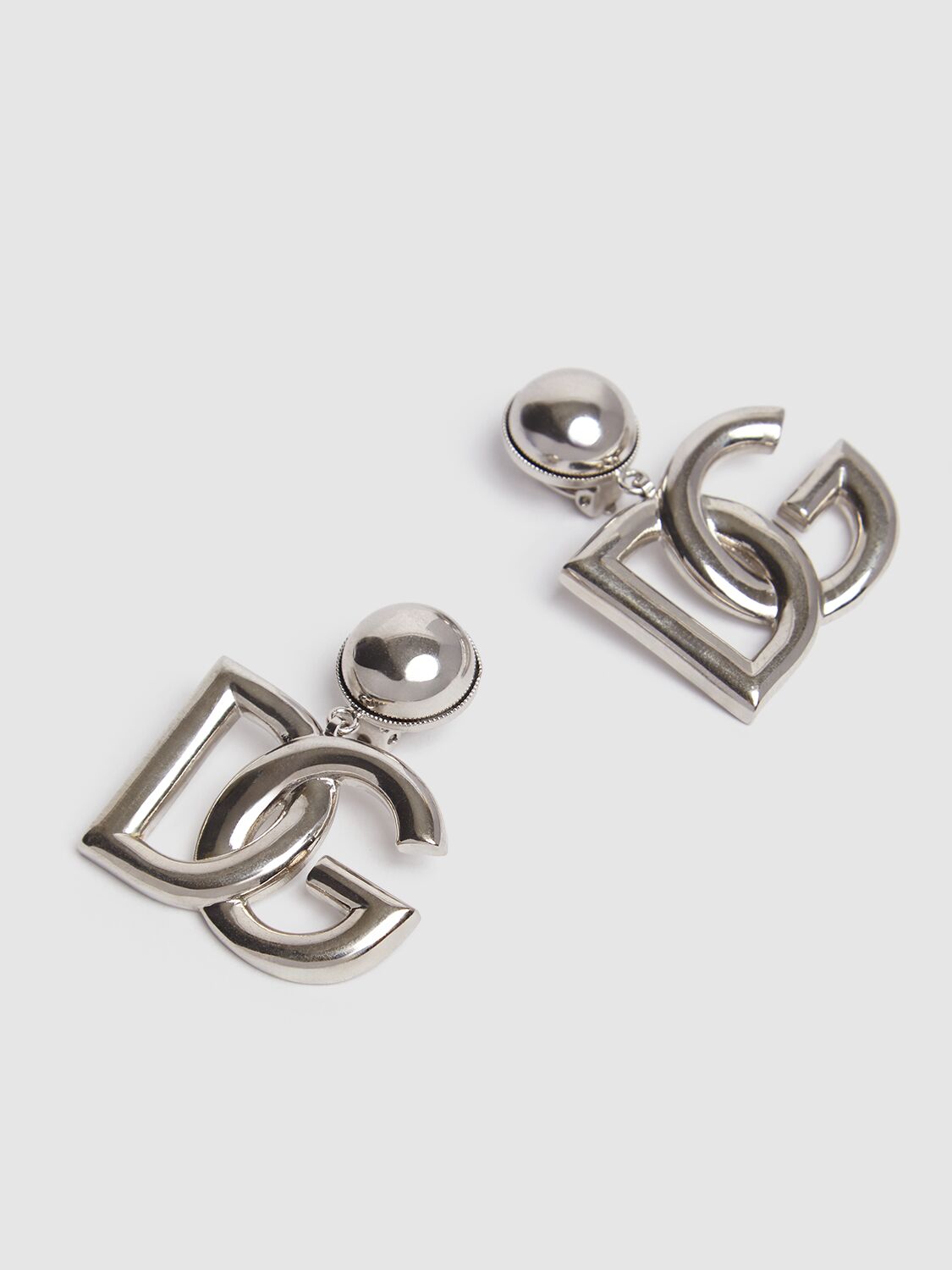Dolce & Gabbana Dg Pop Big Clip-on Earrings In Silver