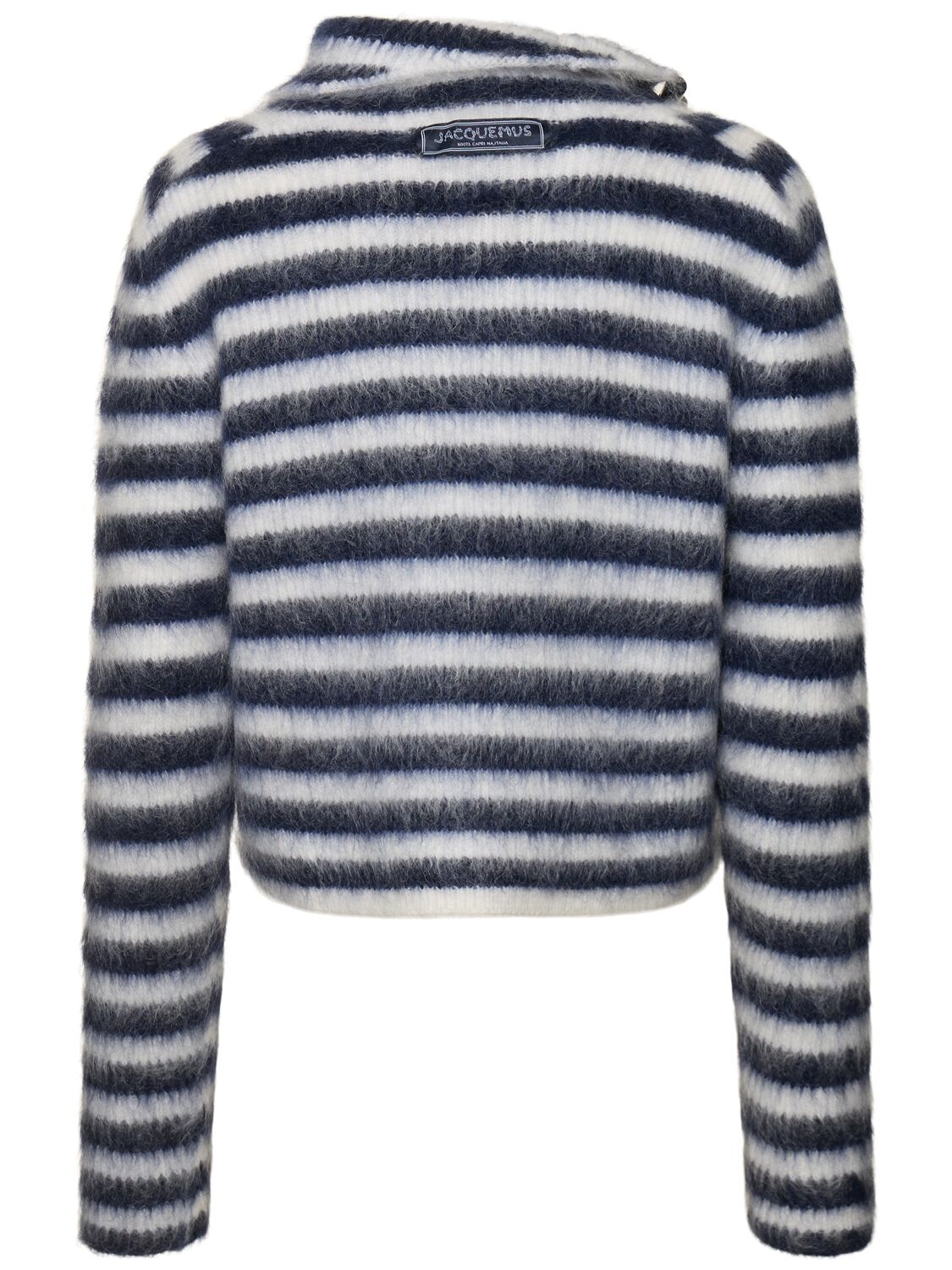 Shop Jacquemus Le Pull Marina Mohair Blend Knit Sweater In Blue/white