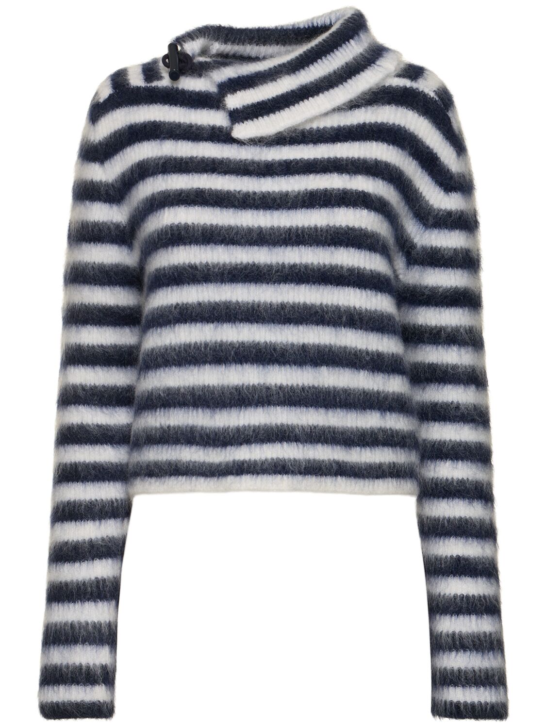 Shop Jacquemus Le Pull Marina Mohair Blend Knit Sweater In Blue/white