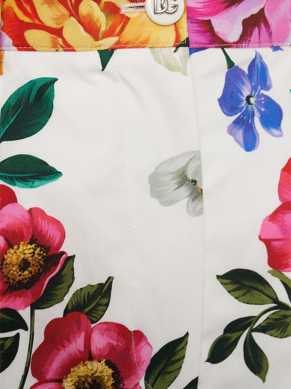 Dolce & Gabbana Multicolor Bermuda Shorts With All-over Floral Pattern Print In Cotton Woman In Multicolor