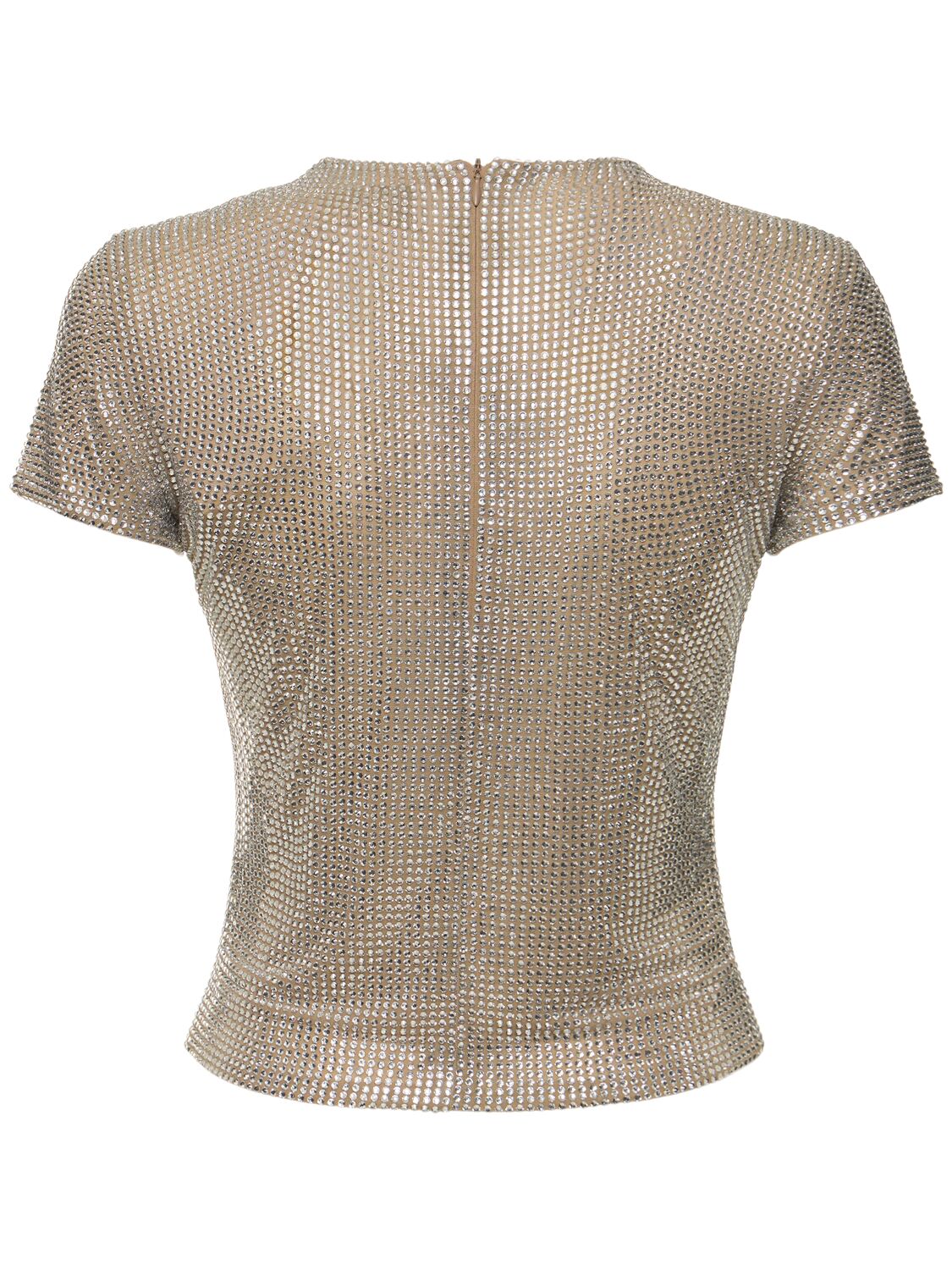 Shop Giuseppe Di Morabito Embellished Jersey T-shirt In Beige