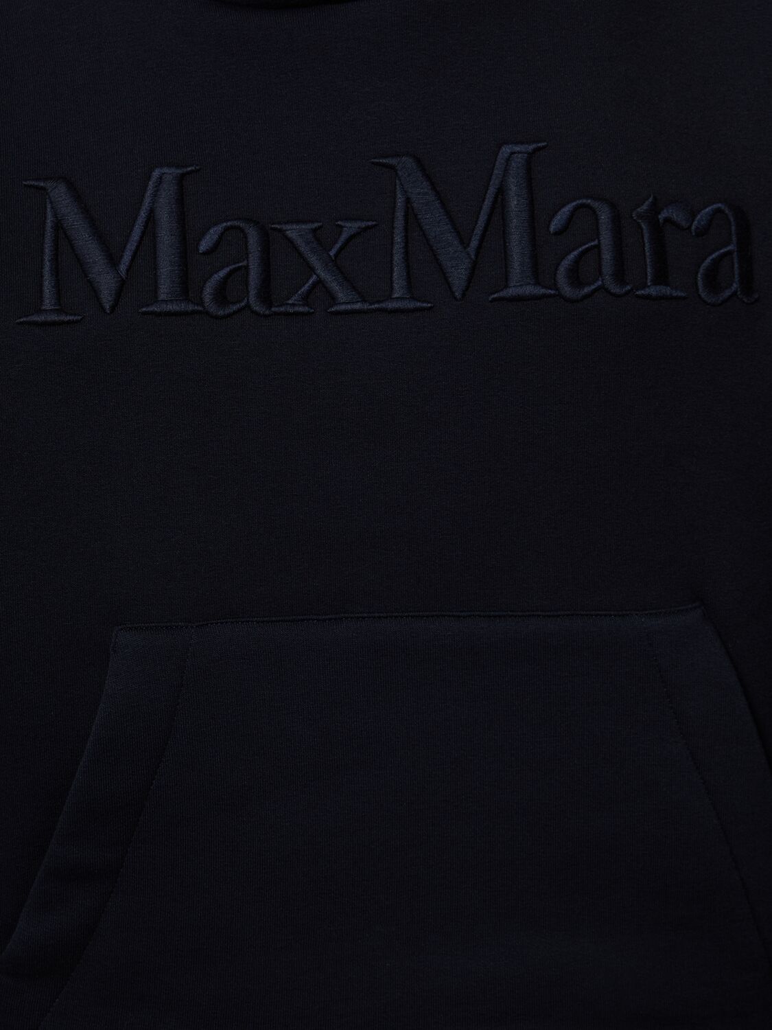 Shop 's Max Mara Malva Logo Embroidery Jersey Hoodie In Navy