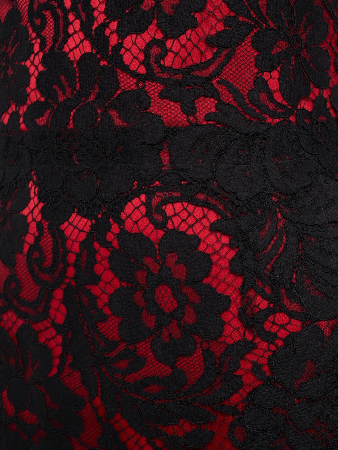 Dolce & Gabbana Lace Midi Slip Dress In Black/red