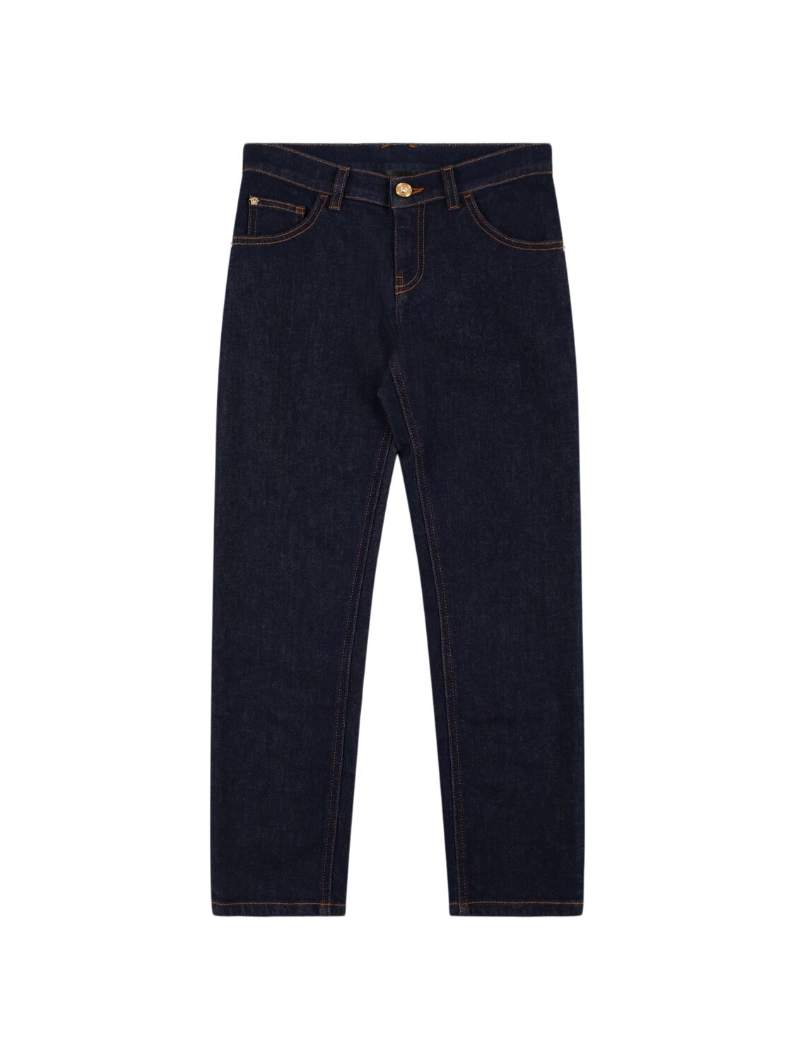 Versace Stretch Cotton Jeans In Dark Blue