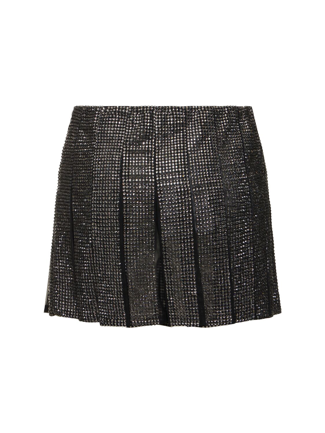 Shop Giuseppe Di Morabito Embellished Pleated Mini Skirt In Black