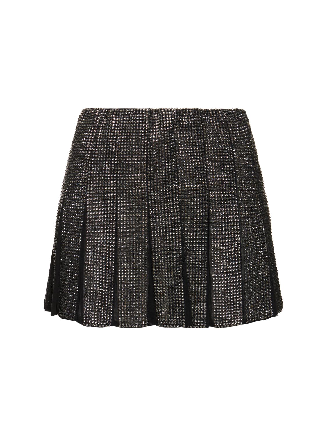 Shop Giuseppe Di Morabito Embellished Pleated Mini Skirt In Black