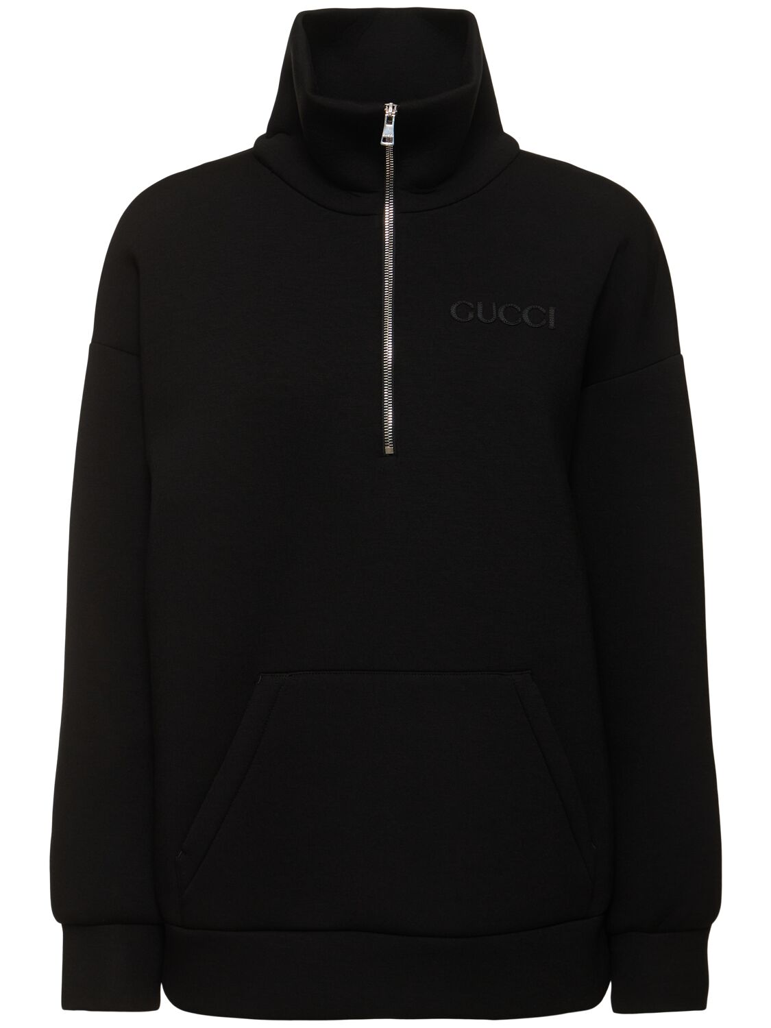 Gucci Viscose Jersey Zip Sweatshirt In Black