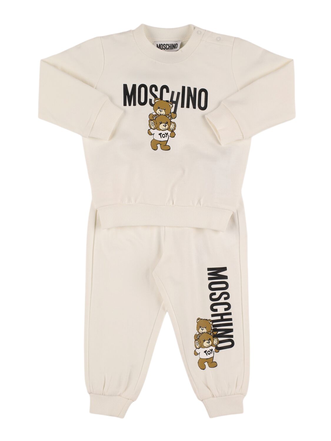 Moschino Babies' Cotton Sweatshirt & Sweatpants In White